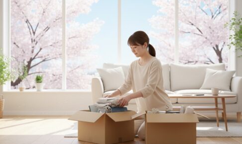 春の断捨離と不用品回収のイメージ