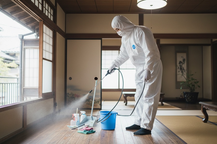 特殊清掃の作業内容を説明するイメージ