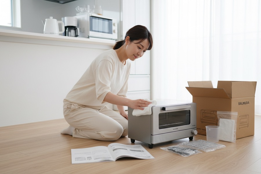 不用品を査定前にきれいにしている様子