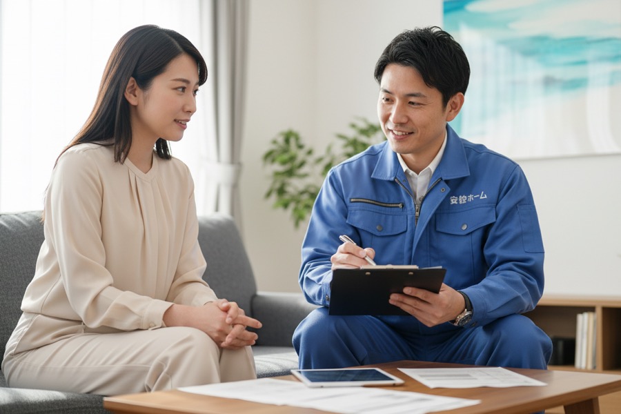 光触媒コーティング業者との打ち合わせイメージ