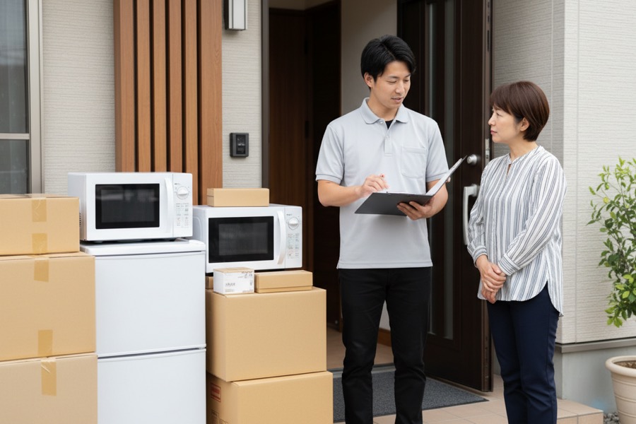 遺品整理業者に不用品の査定を依頼する場面