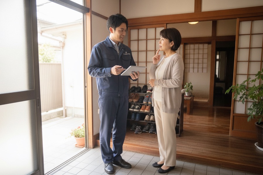 遺品整理業者に見積もりを依頼するイメージ