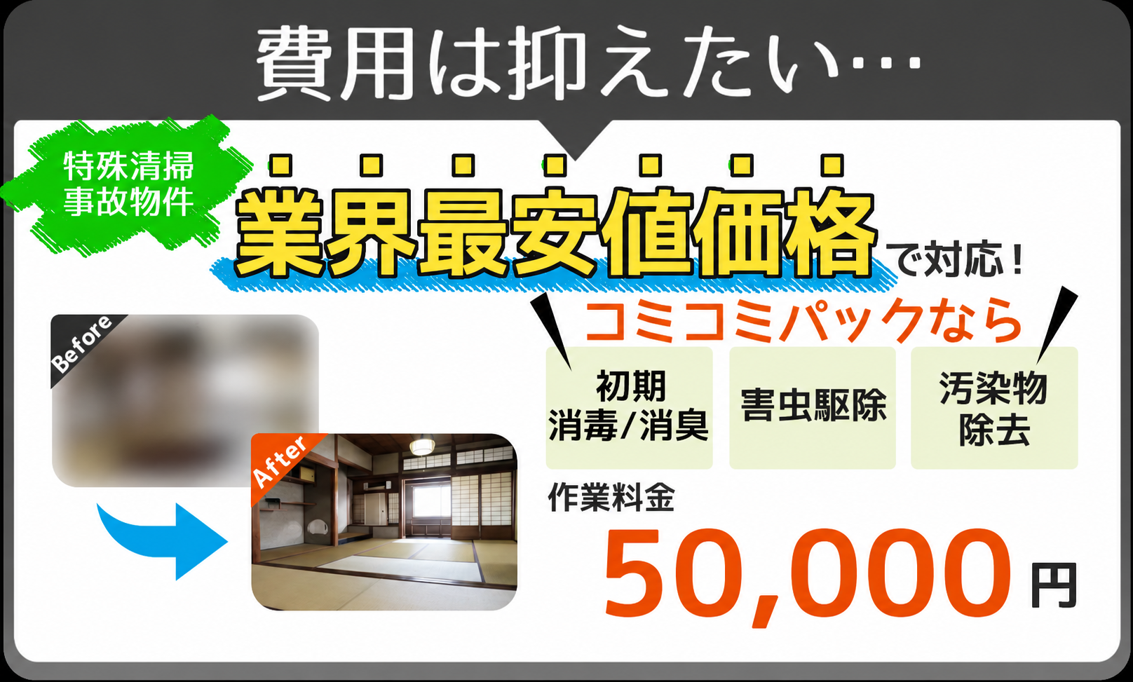 特殊清掃業界最安値