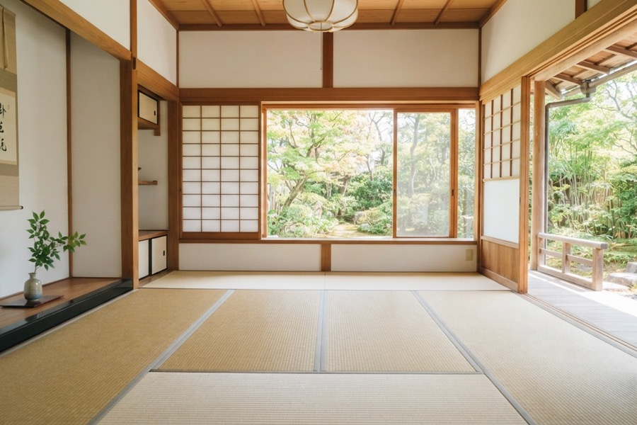 片付けが完了してすっきりとした明るい和室
